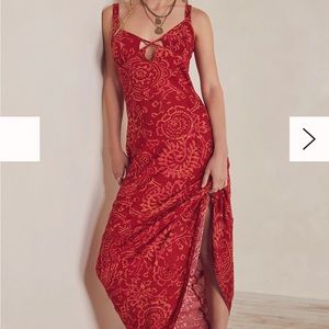 Free People Mystical Mindset Printed Maxi - Red